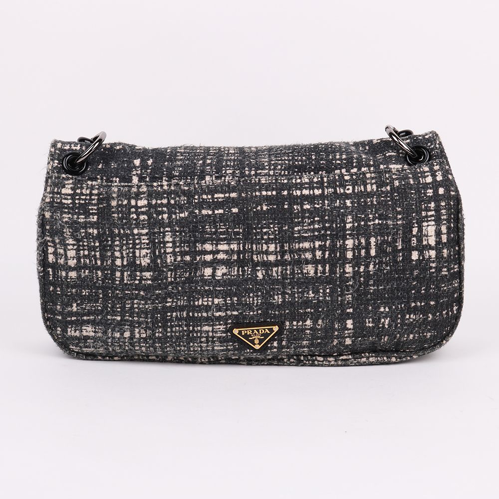 Prada Tweed Two-Tone Chain Shoulder Bag BR4874 71024100 | eBay