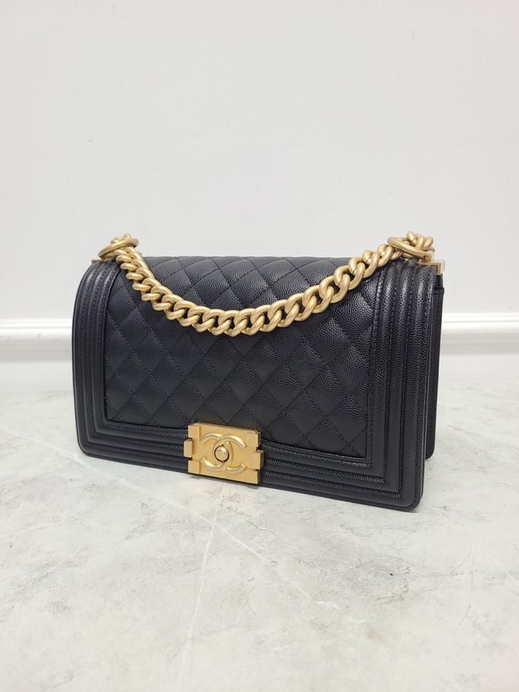 【タイムセール！】 Black CHANEL Gold eBay | 87979242 Chip Medium Bag Boy バッグ