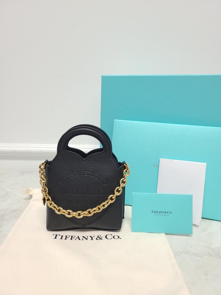Tiffany & Co Black Leather Return to Tiffany Micro Tote