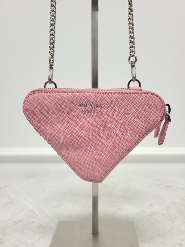 トートバッグ PRADA Light Pink Leather Shoulder Bag Prada Light Pink Saffiano Textured Leather Medium Double