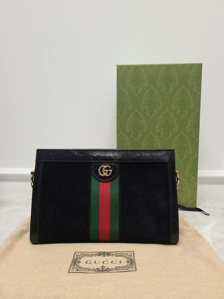 素晴らしい Gucci Black Ophidia Web Velvet Small Shoulder Bag 123850725 和書
