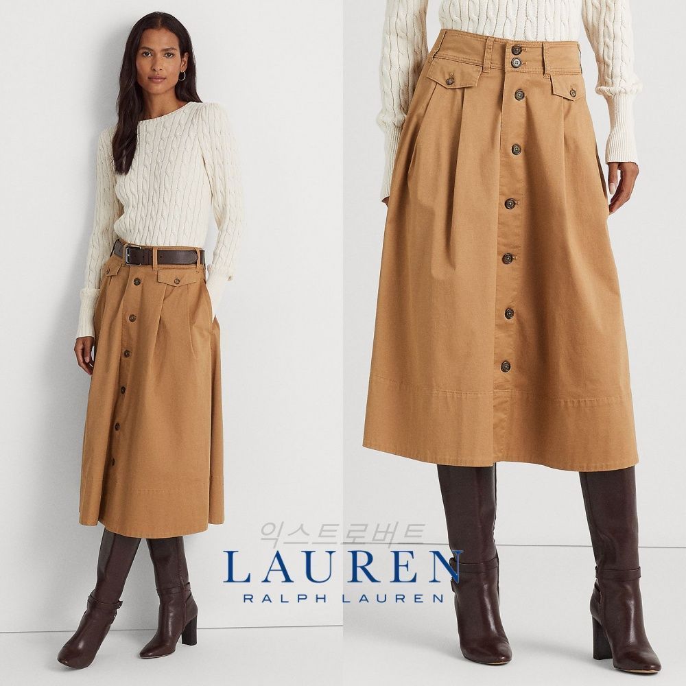 폴로랄프로렌-로렌 랄프 스커트 LAUREN Ralph Lauren Crinkle Georgette Skirt 9806401887592  | 트렌비