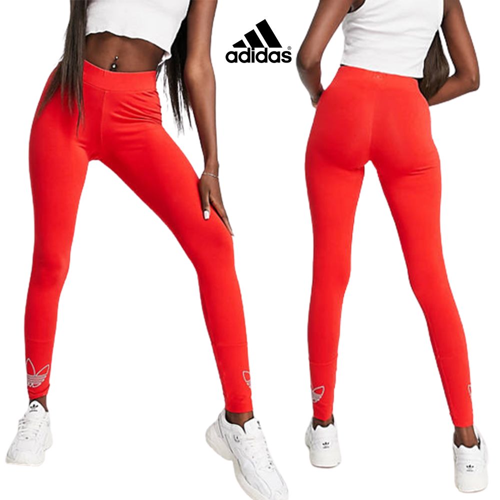 아디다스오리지널(Adidas Originals) | 아디다스 레깅스 밑단 로고 여성 타이즈 레드 힙가리개 커버업 여름 여자레깅스 빅사이즈 | 트렌비