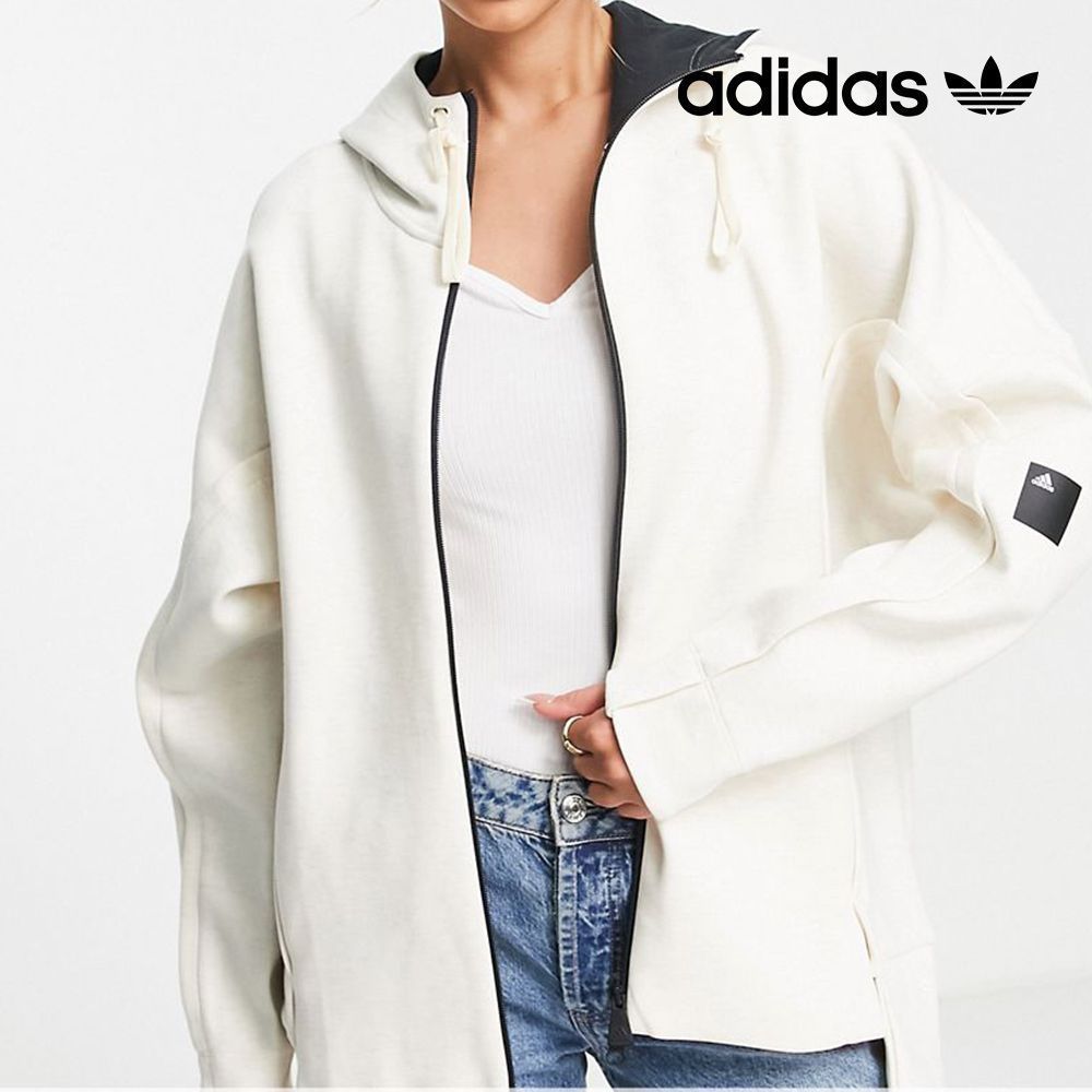 아디다스-아디다스 여성 후드 집업 Sportswear Hooded Track Jacket In Cream | 트렌비