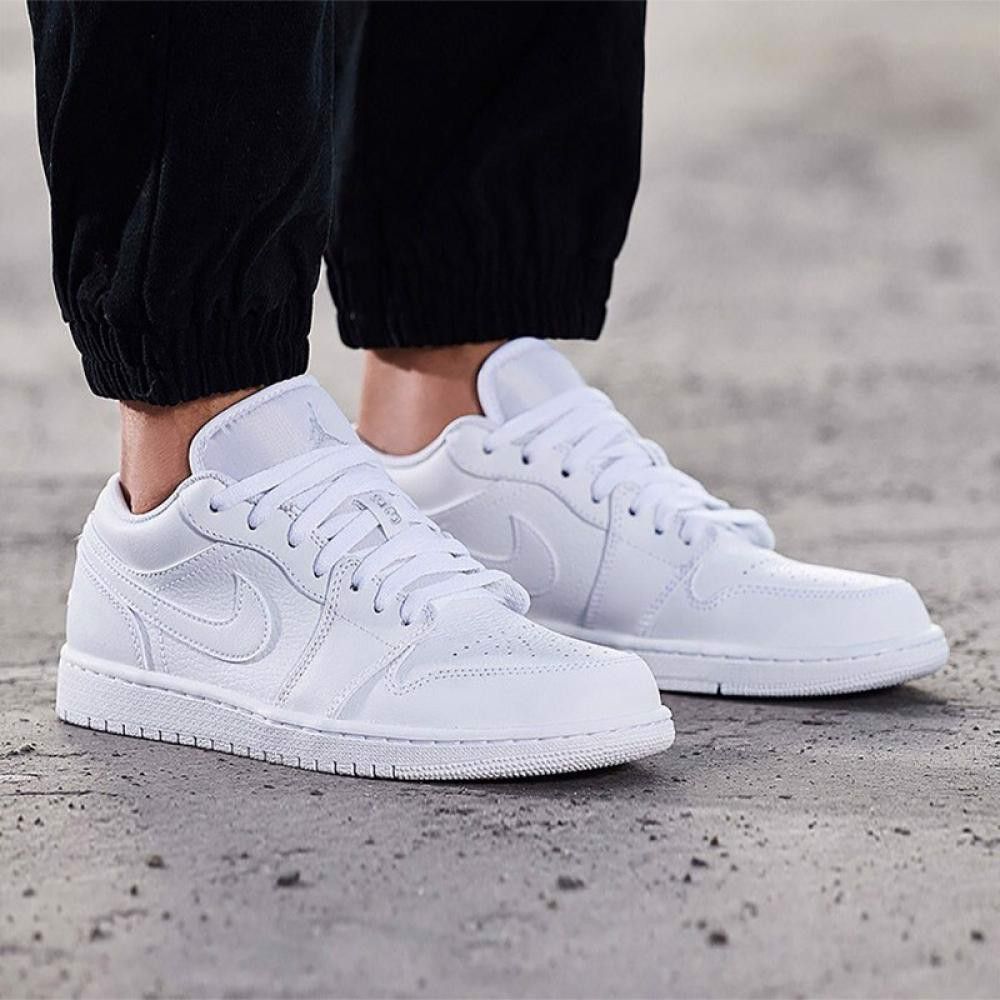 나이키(Nike) | 조던 1 로우 트리플 화이트 텀블 레더 | 트렌비