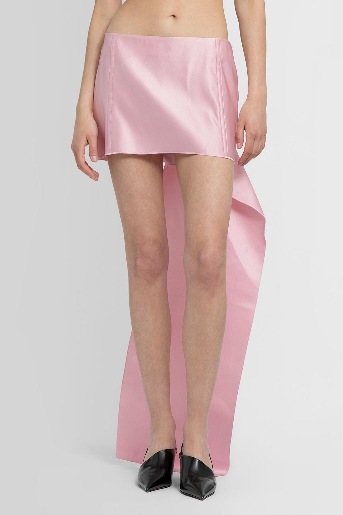 프라다-프라다 여성 미니 롱 스커트 P192TG393 F0442 PRADA Prada womens petal pink double  satin mini skirt | 트렌비