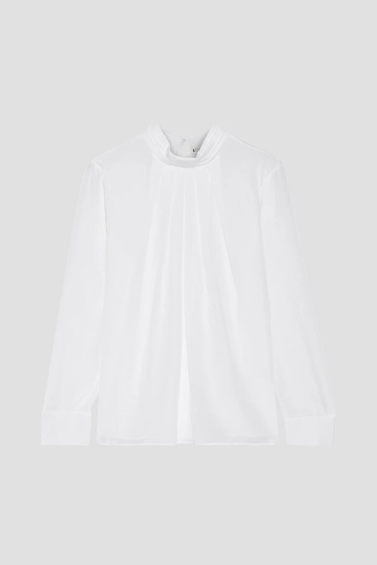 ALICE & OLIVIA-앨리스앤올리비아 Boe pleated silk crepe de chine blouse 8008779905168965 | 트렌비 ALICE & OLIVIA... 