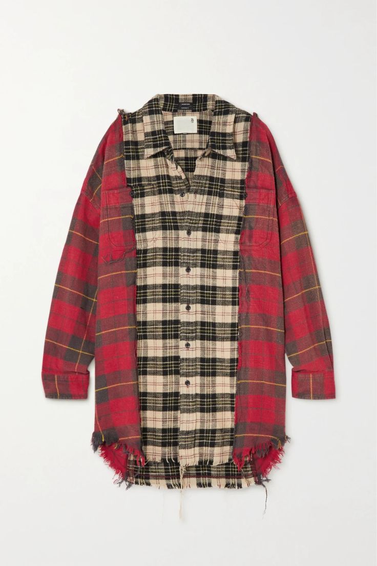 R13 R13 46376663162686213 Oversized distressed checked