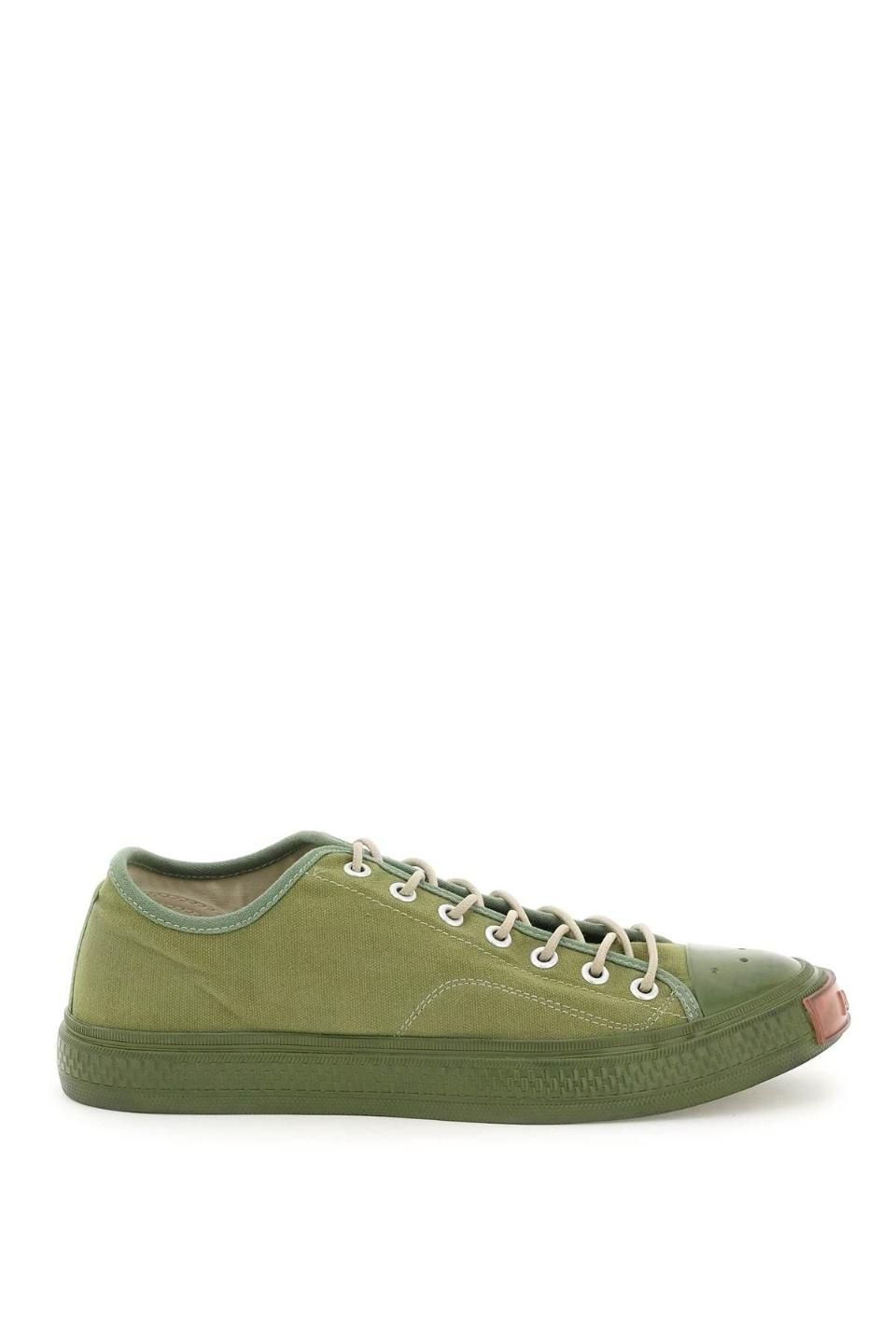 ACNE STUDIOS-아크네스튜디오 그린 캔버스 로우탑 스니커즈 AB7 OLIVE GREEN | 트렌비 ACNE  STUDIOS-아크네스튜디오 그린 캔버스... 