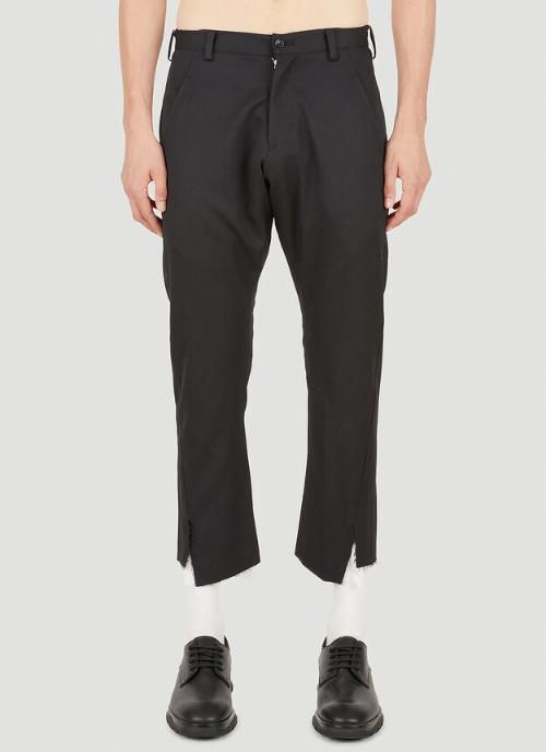 Sulvam-술밤 남성 Raw Hem Pants in Black Black | 트렌비 Sulvam-술밤 남성 Raw Hem Pants in Black Black | 트렌비 | www.trenbe.com