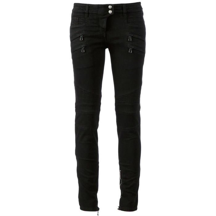 Womens Balmain black Leather Trousers