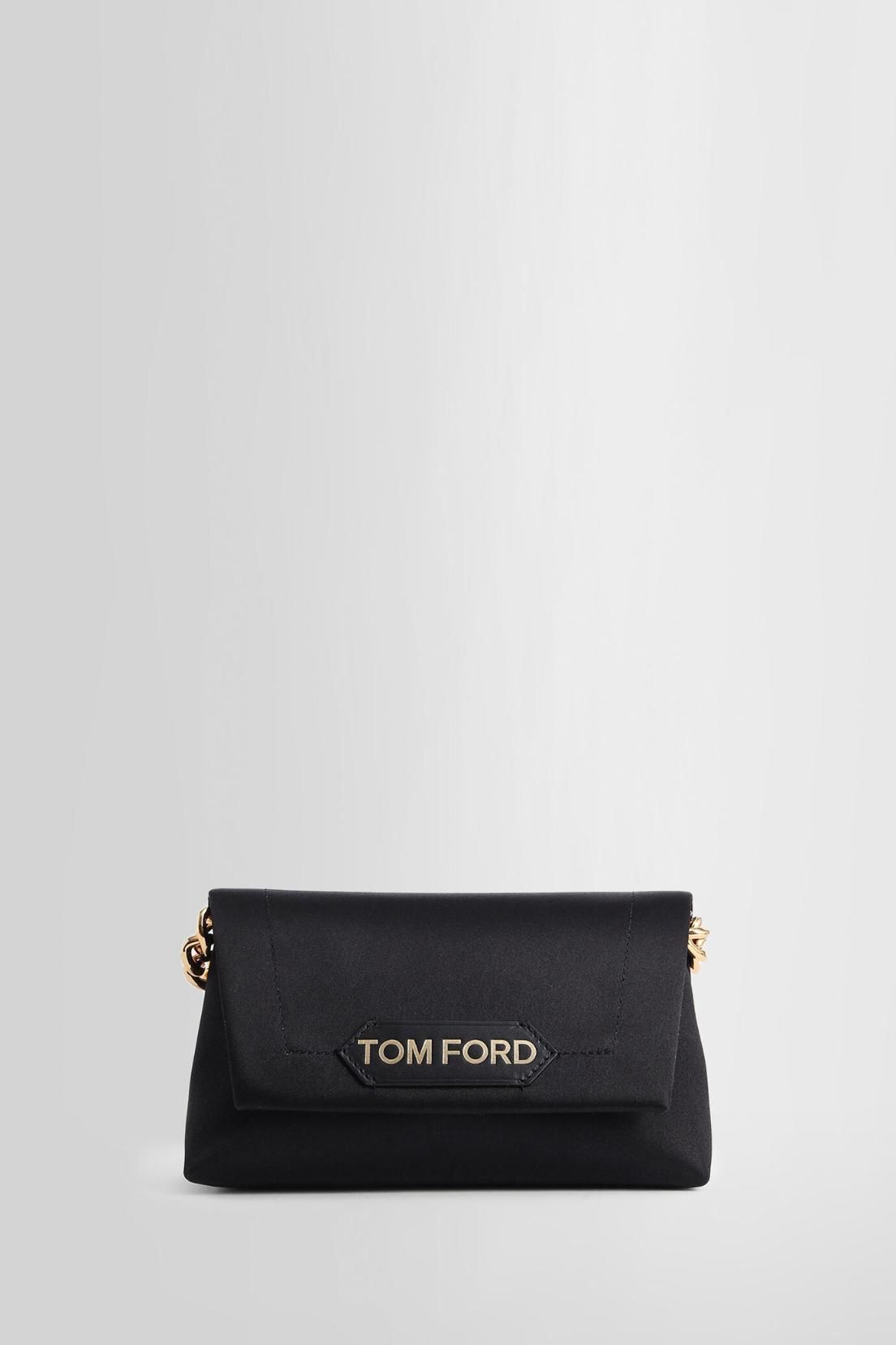 Satin Label Mini Chain Bag | Tom Ford | Black