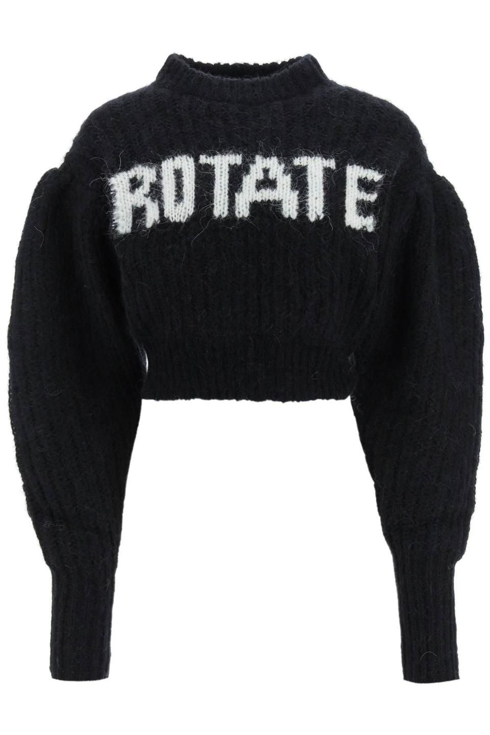 Rotate-로테이트 Wool and alpaca sweater with logo Rotate BEIGE