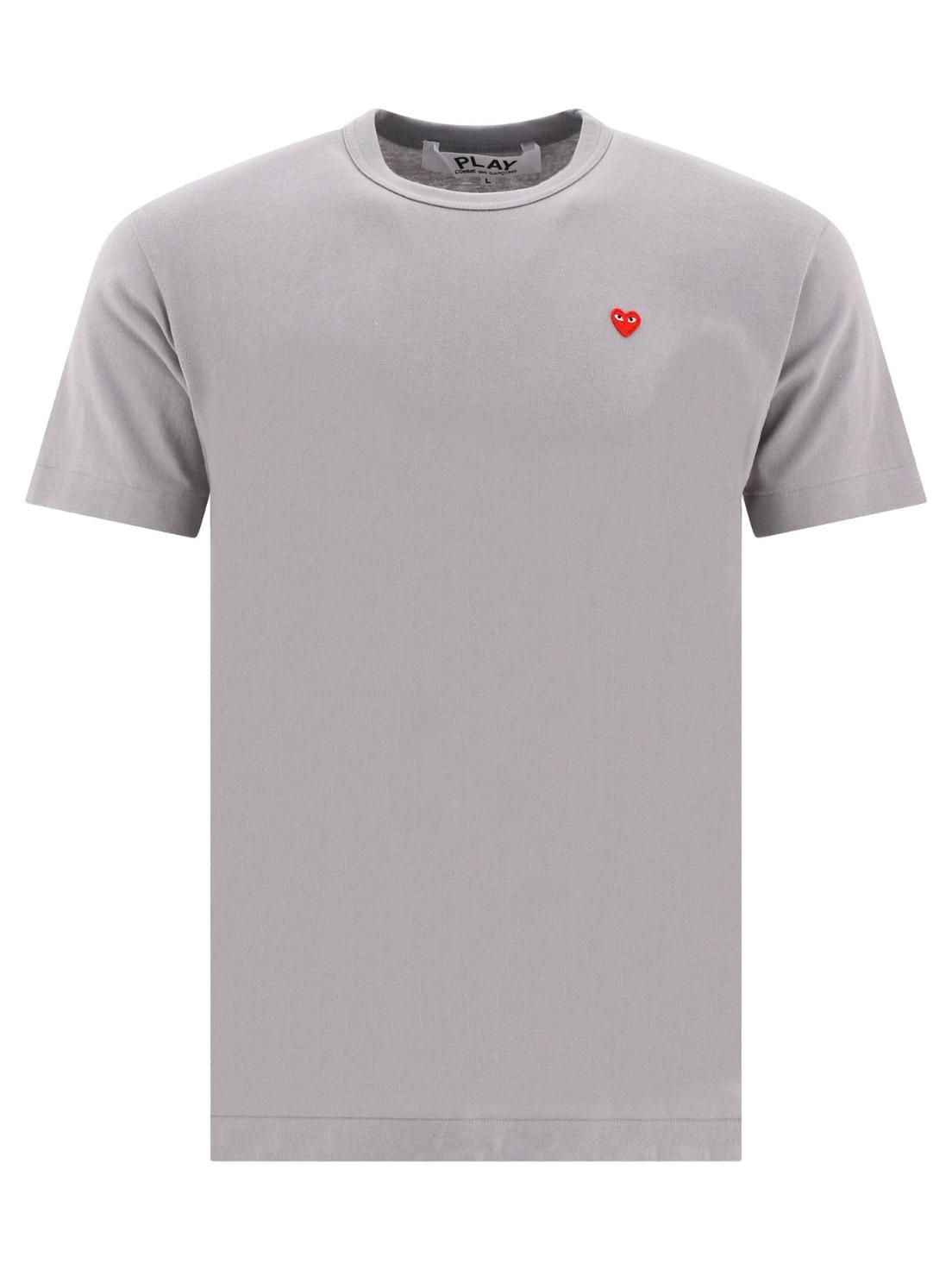 꼼데가르송-꼼데가르송 Heart T Shirt Grey P1T3143 Gray | Trenbe