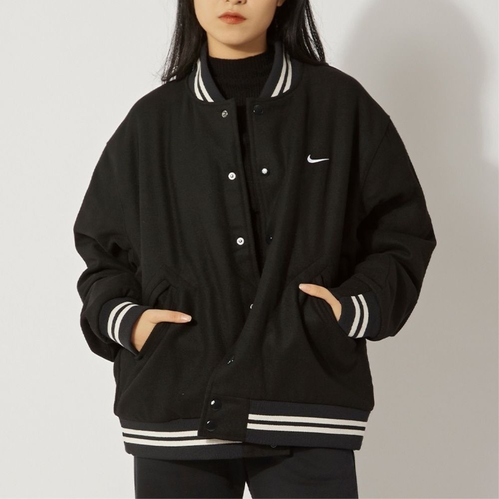 나이키 NSW 어센틱 바시티 자켓 블랙