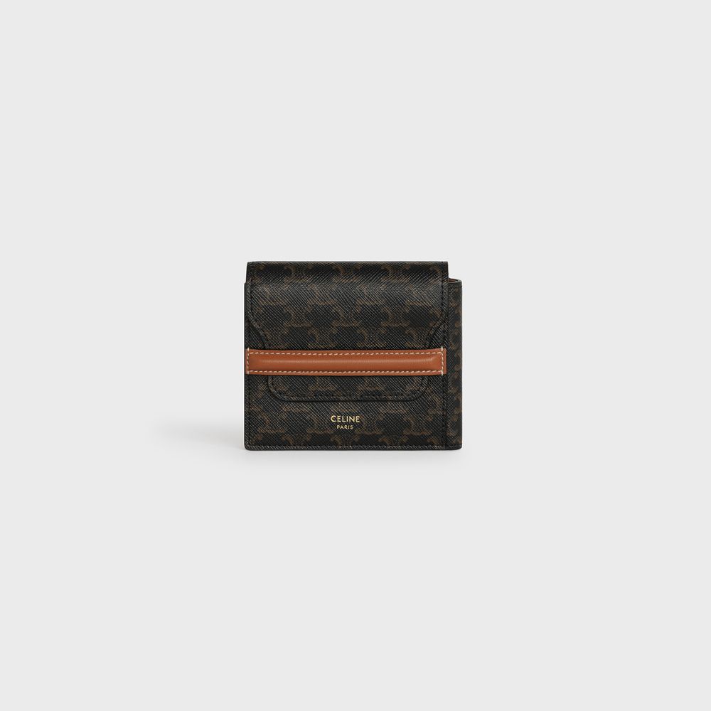 셀린느[CELINE] 플랩 오리가미 트리오페 캔버스 반지갑 FLAP ORIGAMI WALLET