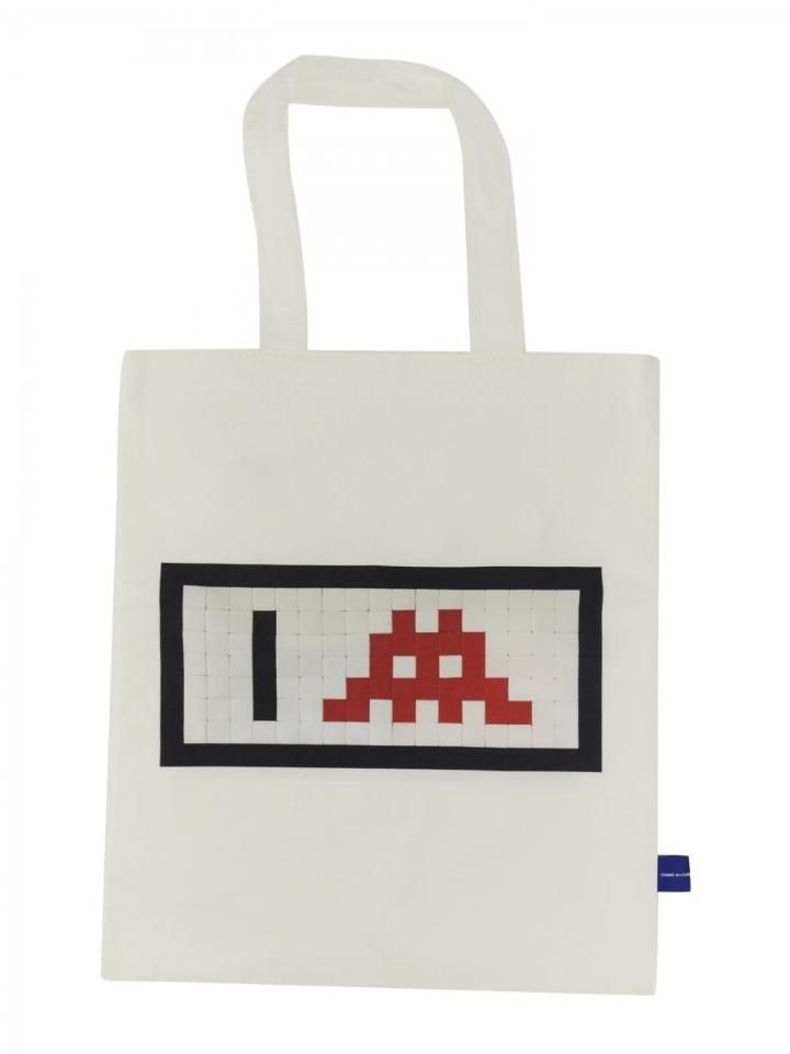 꼼데가르송-꼼데가르송 X Invader Pixelated Printed Tote Bag 남자 가방 It 12689931 | Trenbe