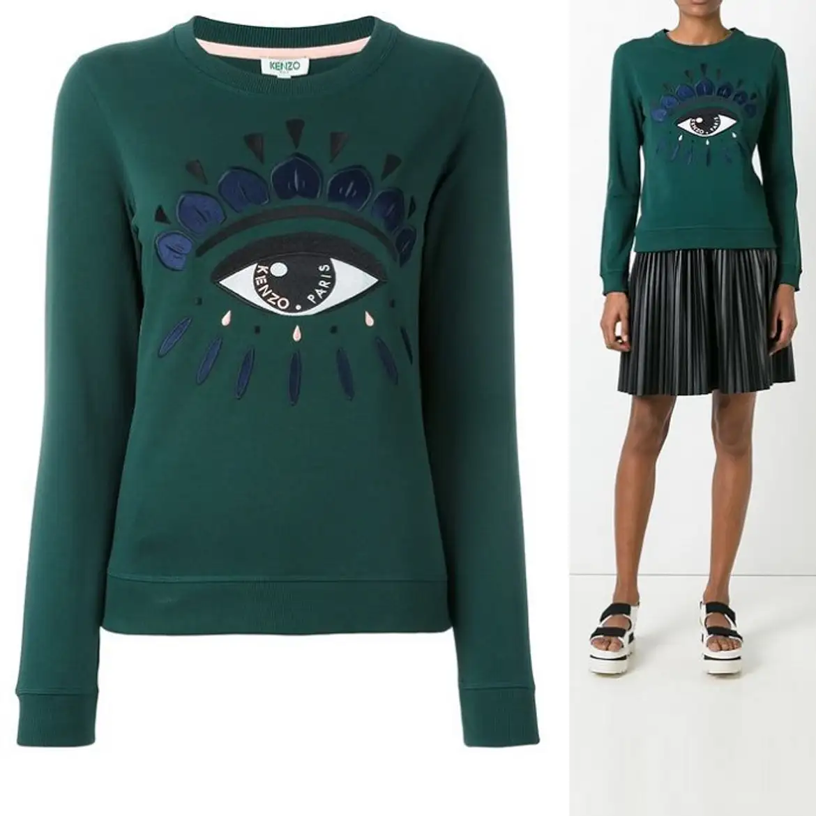 KENZO: Tiger Varsity Jungle sweatshirt in cotton with embroidery - Black