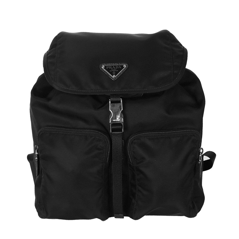 Prada Zainetto Unisex Black Tessuto Nylon Backpack Rucksack 1BZ005