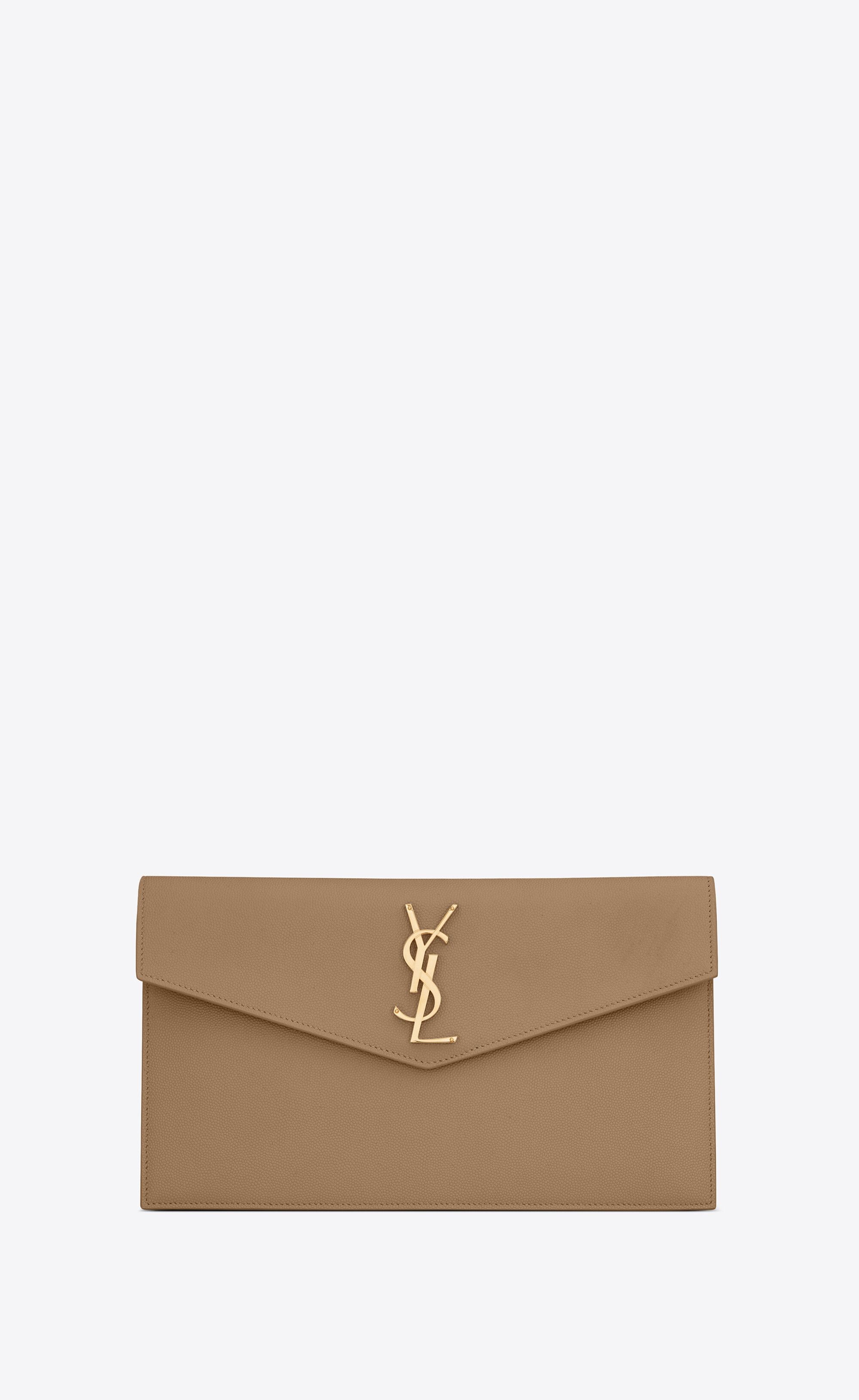 생로랑 YSL 업타운 클러치백 그레인 엠보스드 파우치 토페 5657391GF0J2346