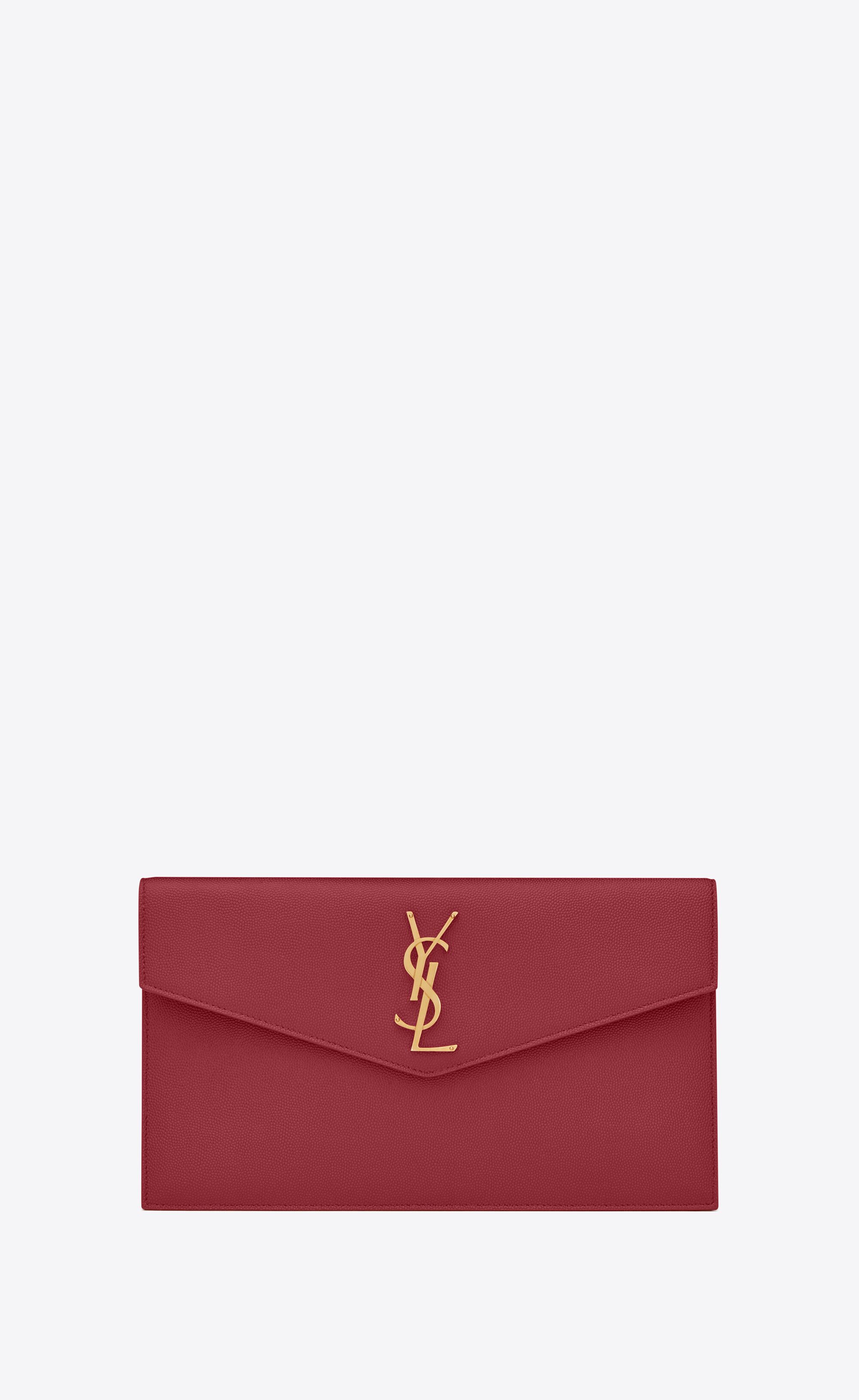 생로랑 YSL 업타운 클러치백 그레인 엠보스드 파우치 레드 5657391GF0J6008