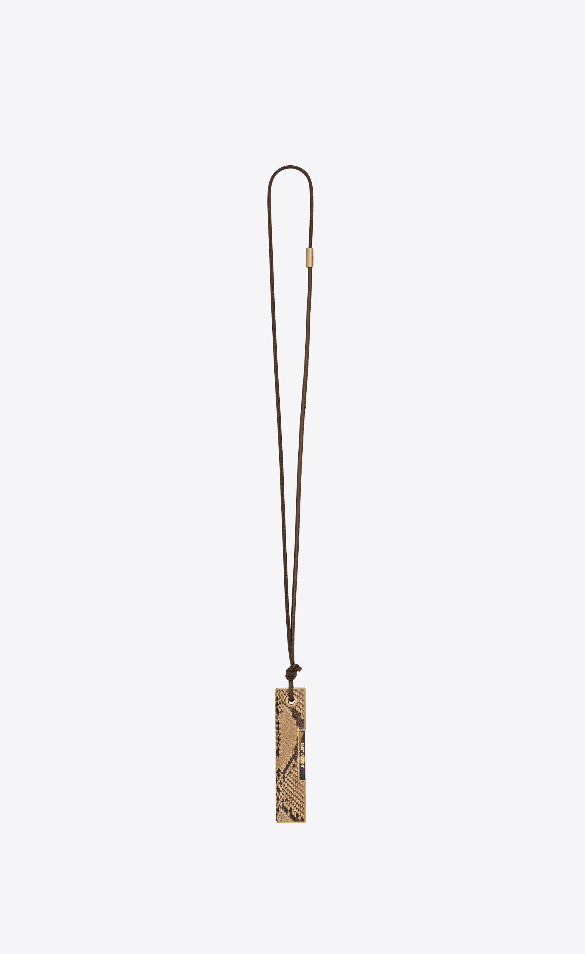 생로랑 YSL 파이톤 가죽끈 머리 브러쉬 목걸이 파이톤 710436LT9MW9785