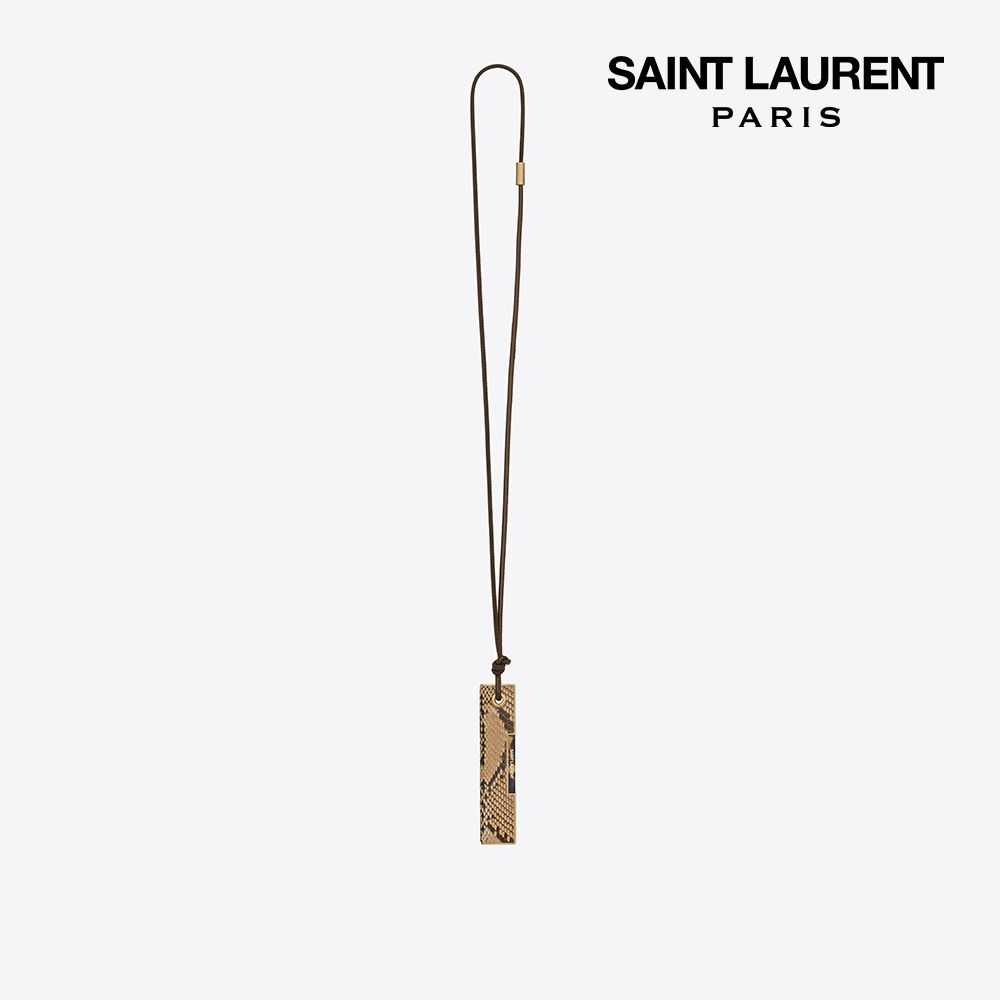 생로랑 YSL 파이톤 가죽끈 머리 브러쉬 목걸이 파이톤 710436LT9MW9785