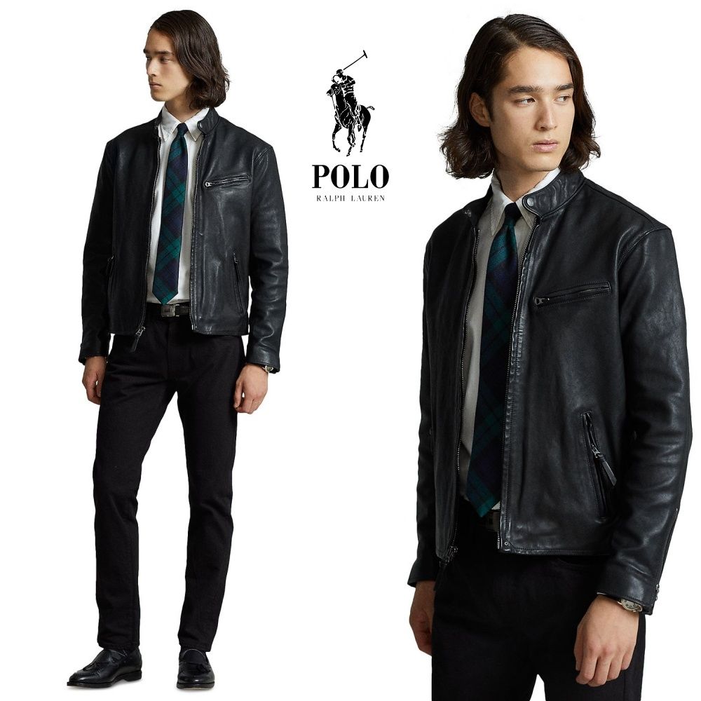 폴로 랄프로렌 (Polo Ralph Lauren) 2811822 남자 카페 레이서 풀 그레인 바이크 가죽 자켓