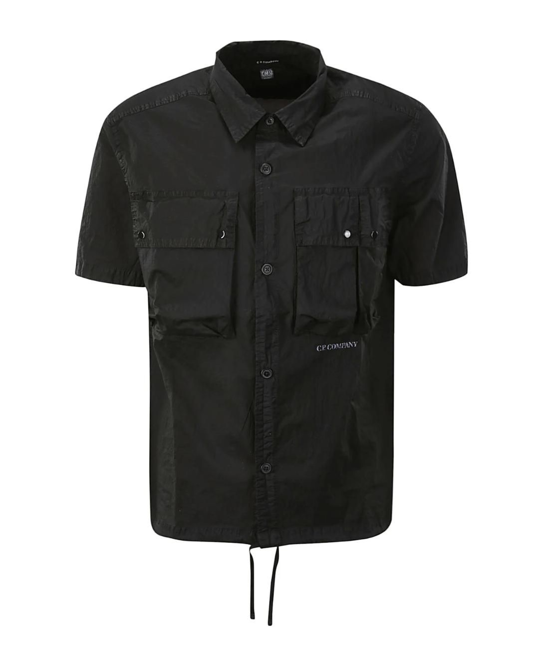 CP컴퍼니-린넨 셔츠 슬리브 숏 Short Sleeve Linen Shirt 553524 Black