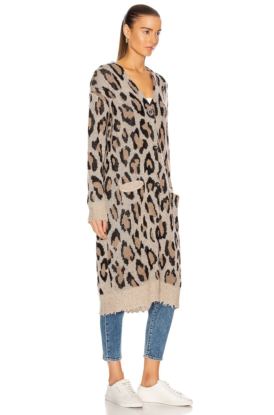 R13 Long Leopard Cardigan