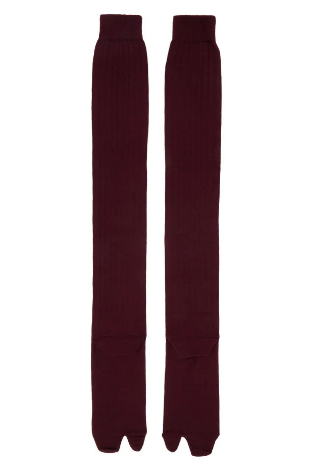 Maison Margiela: Burgundy Tabi Socks