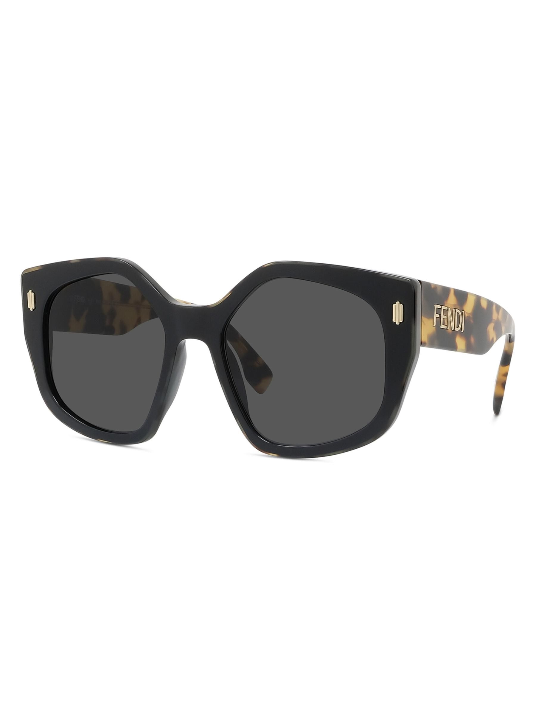 펜디 55MM 기하학 로고 선글라스 블랙 Fendi