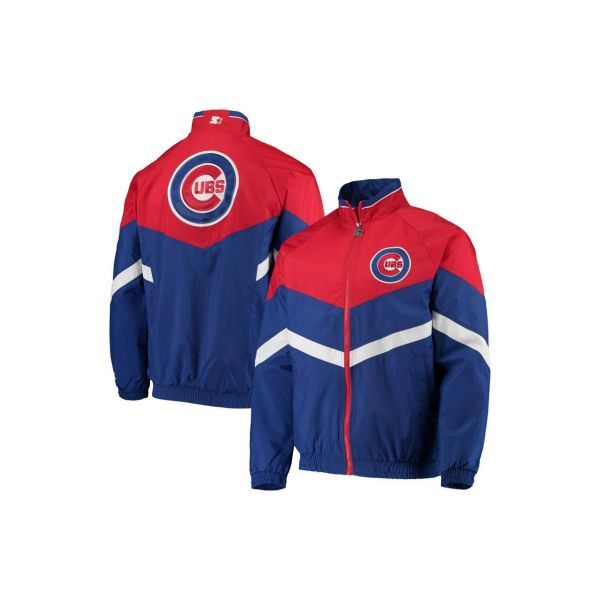 Men's Starter Royal/Red Chicago Cubs The Bench Coach Full-Zip Jacket