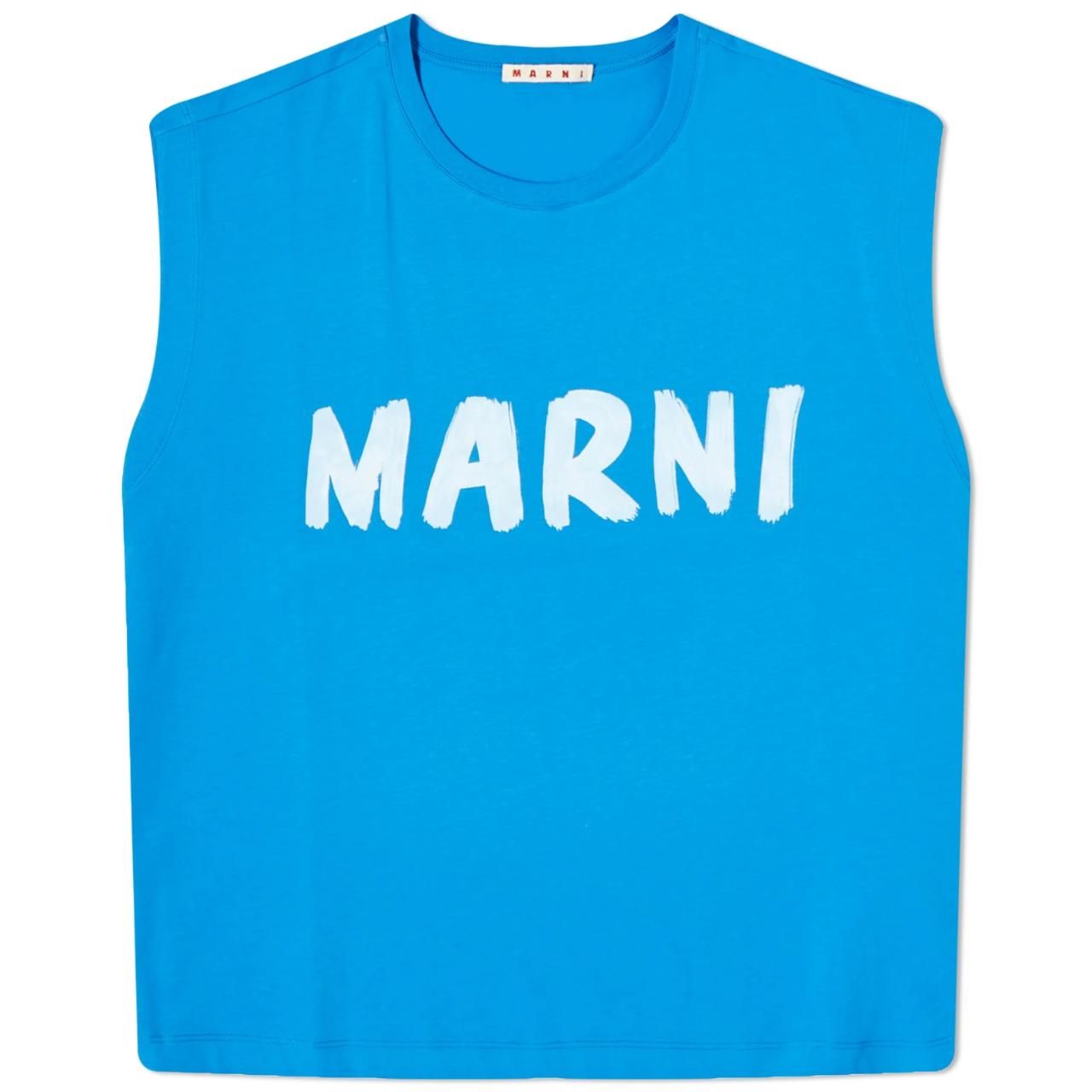 마르니-마르니 Marni Logo Tank Top THJE0306P0-USCS11-LOB54 | TRENBE