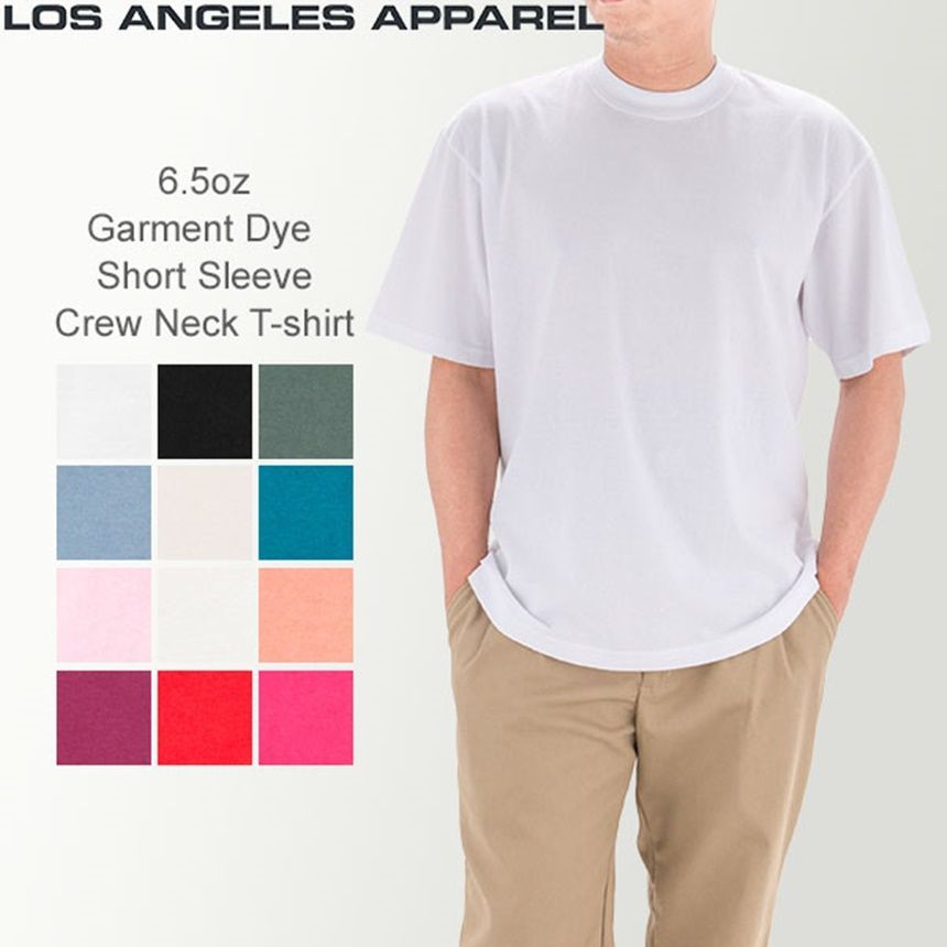 로스앤젤레스 어패럴 가먼트다이 크루넥 티셔츠 LOS ANGELES APPAREL 1801GD
