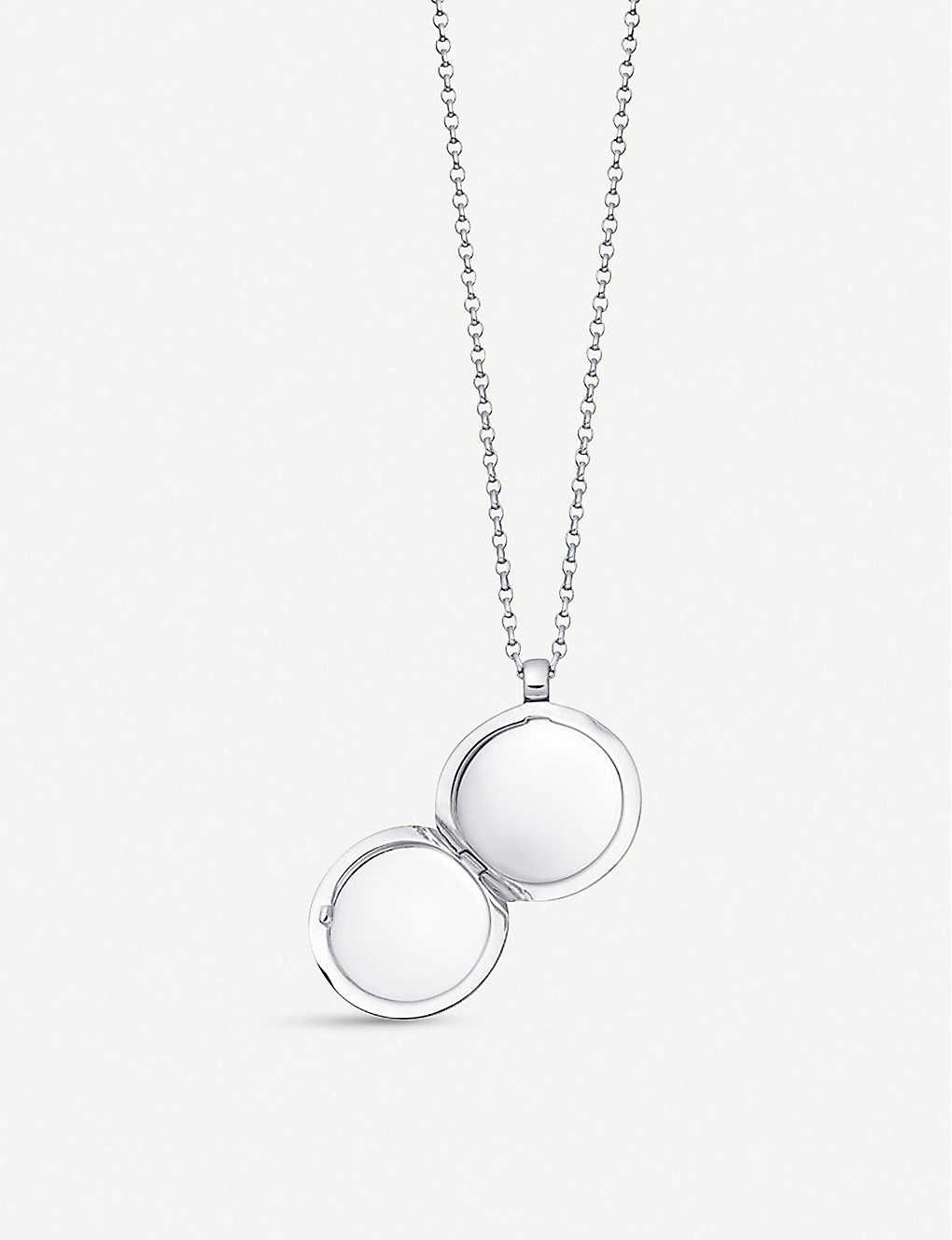 White sapphire and sterling silver locket 목걸이 ASTLEY CLARKE