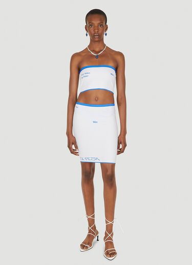 DI PETSA Wet Script Skirt White DI PETSA