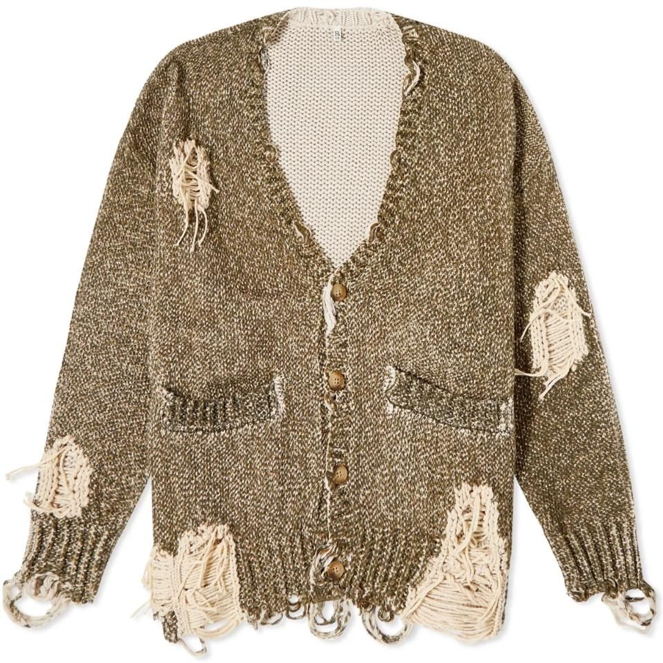 R13 R13 R13 Distressed Jumbo Cardigan R13WY123 Y096B TRENBE