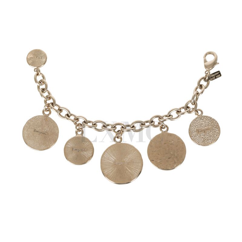 FERRAGAMO 321030783718001 関税送料込 Salvatore Ferragamo Vintage Chain Bracelet with Coin Pendant