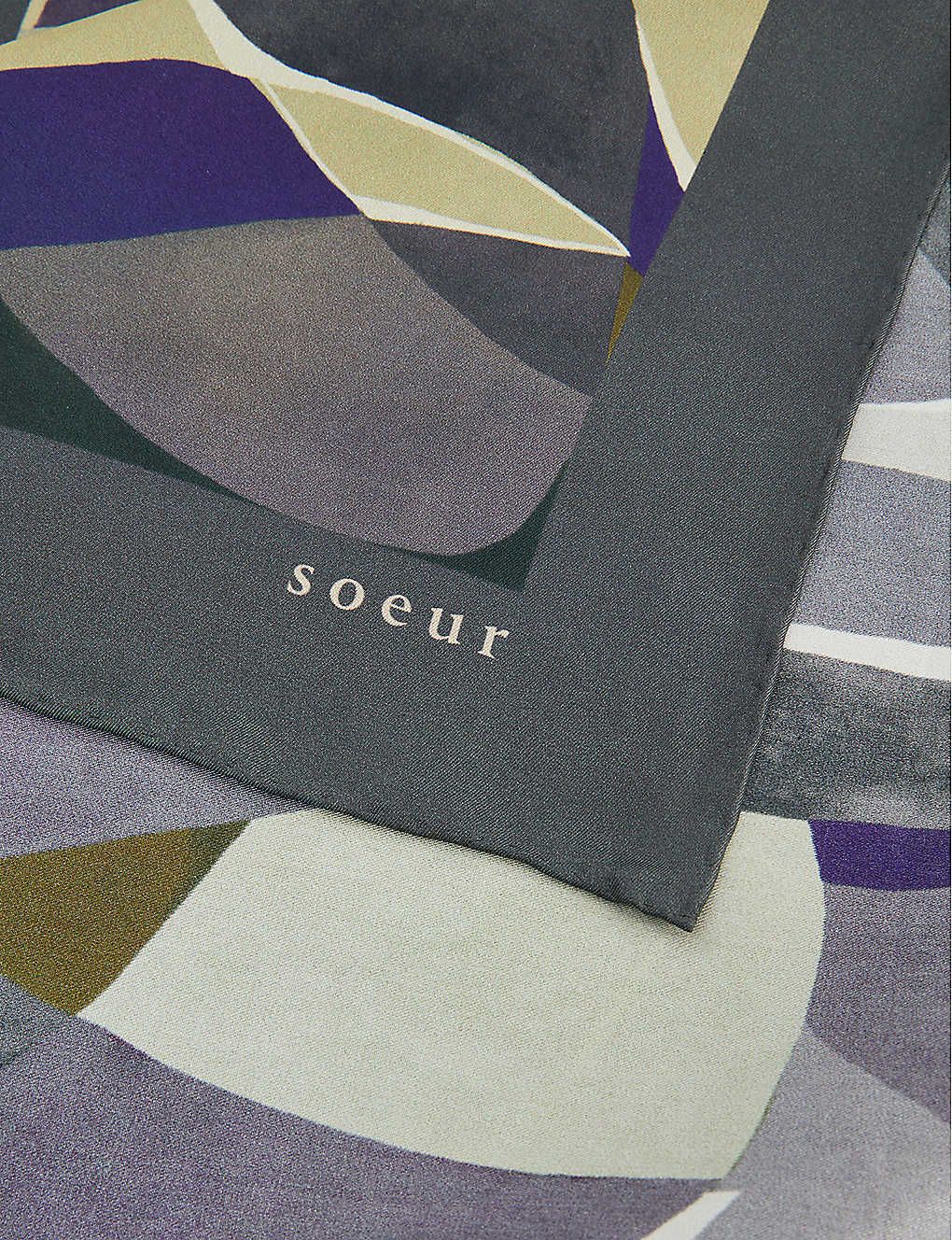 쉐르 모자ucine graphic-print silk 스카프 SOEUR