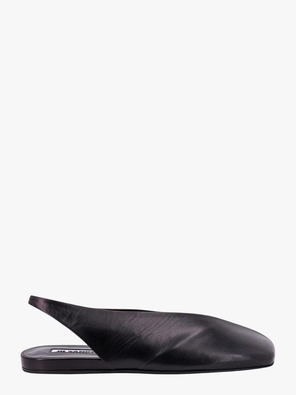 Jil Sander Leather Slingback Ballet Flats