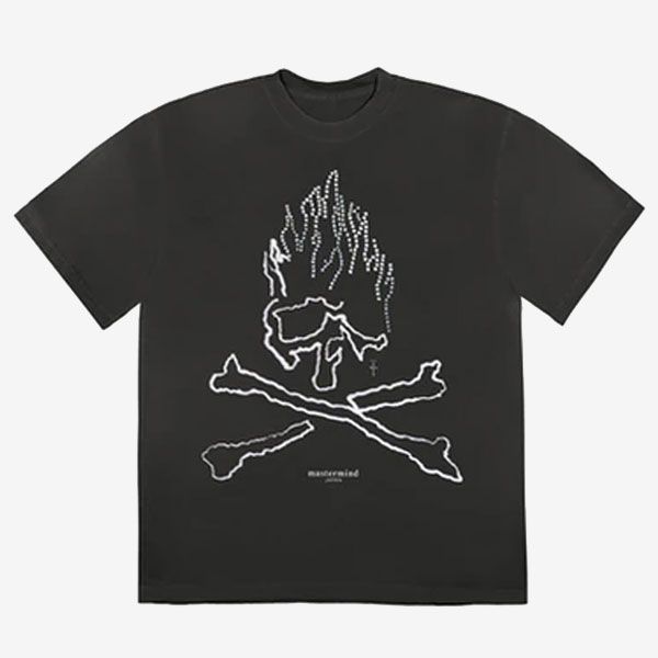 트래비스 스캇 X 캑터스 잭 포어 마스터마인드 스컬 티셔츠 SS21 블랙 Travis Scott x Cactus Jack For Mastermind Skull T-shirt