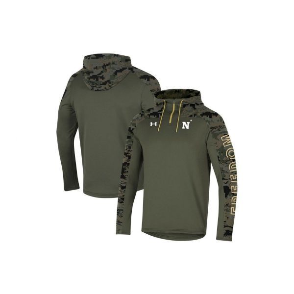 3167868 Under Armour 언더아머 남성 올리브 네이비 미드십맨 프리덤 쿼터집 풀오버 후드티