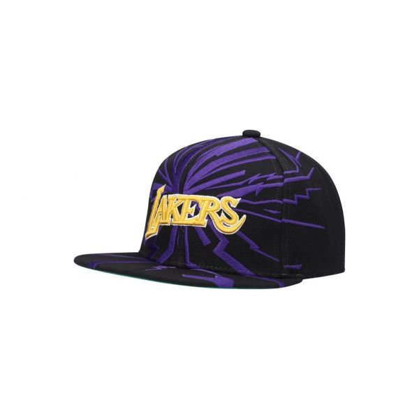 Men's Mitchell & Ness White/Purple Los Angeles Lakers Hardwood Classics  1987 NBA Finals XL Patch Snapback Hat