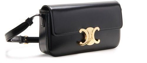 셀린느Triomphe Shoulder Bag in shiny calfskin black CELINE