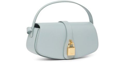 셀린느Clutch on strap tabou in smooth calfskin blue CELINE
