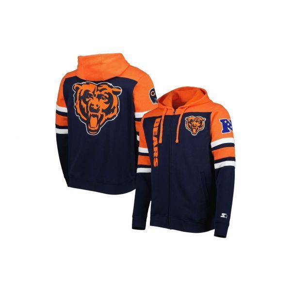 Chicago Bears Starter Extreme Full-Zip Hoodie Jacket - Navy