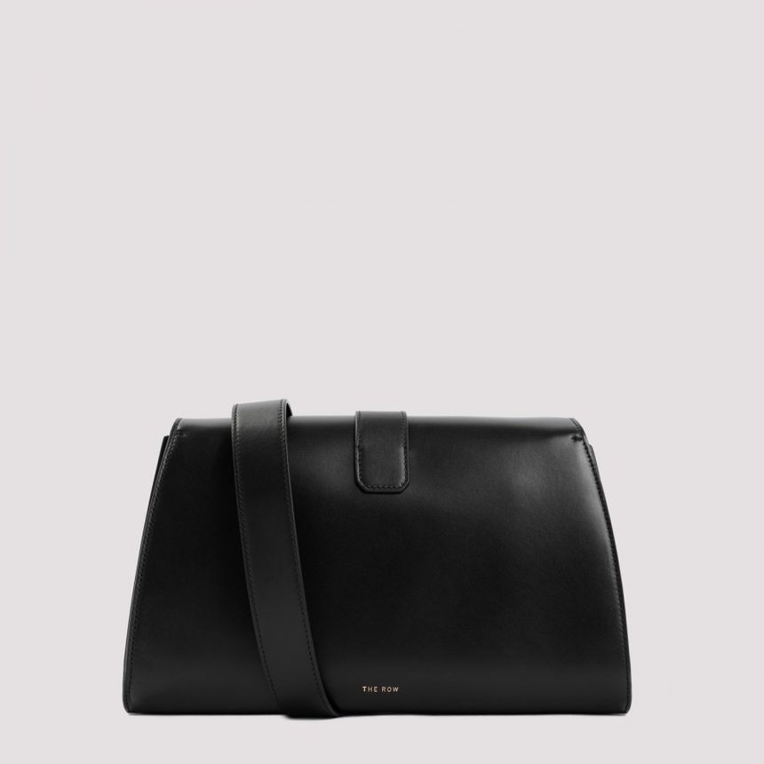 The Row, Sienna black saddle leather clutch