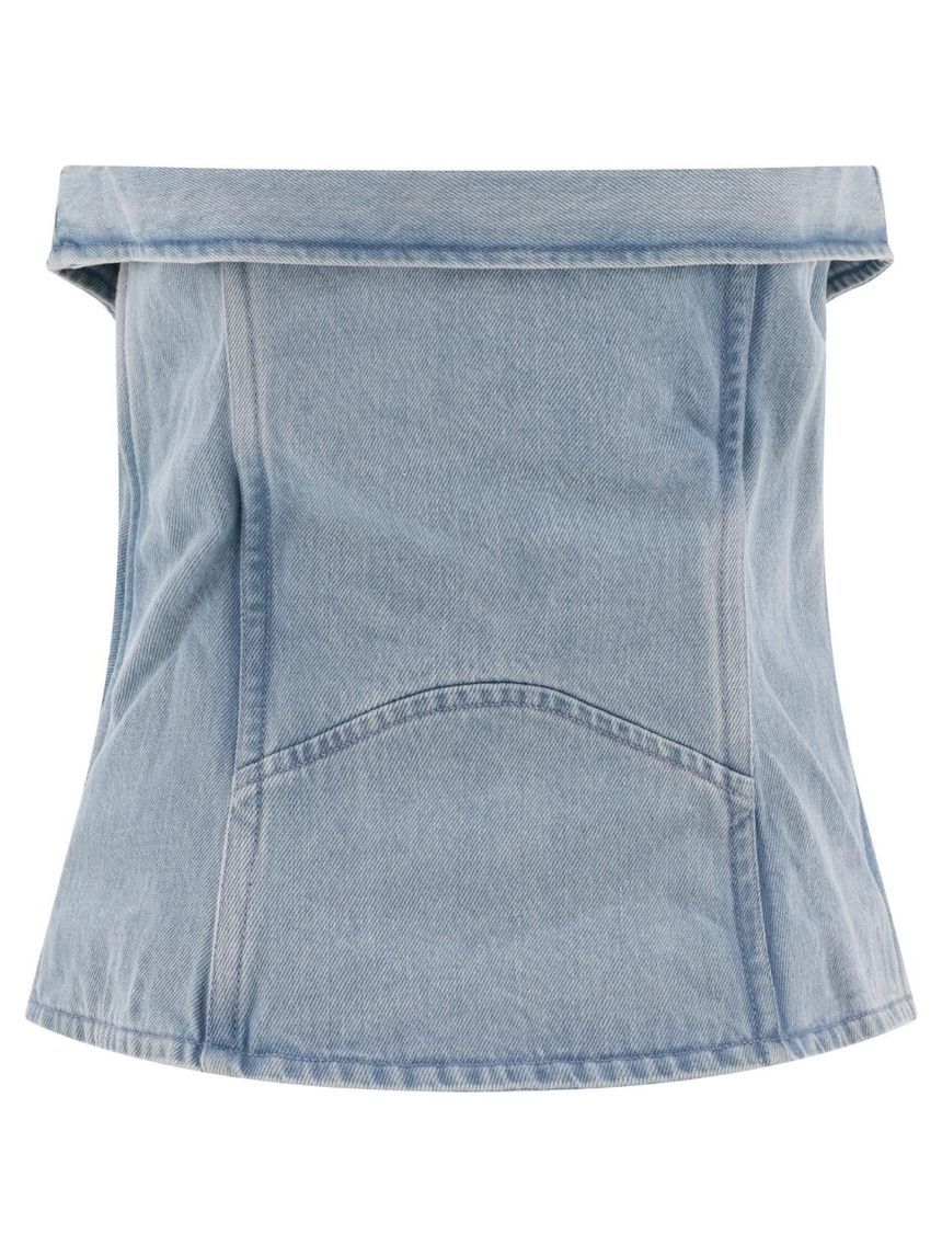 Denim Biker Corset (A3616P23-5037-CYAN)