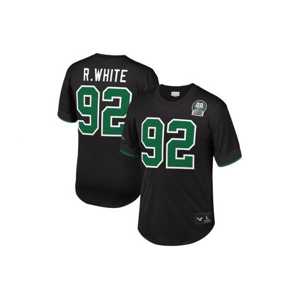 Men's Mitchell & Ness Reggie White Black Philadelphia Eagles Retired Player  Name & Number Mesh Top